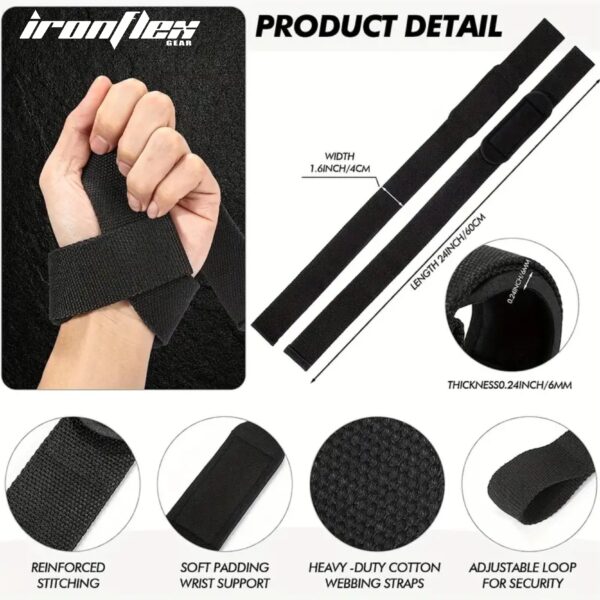 Weight Lifting Straps Black - Image 7