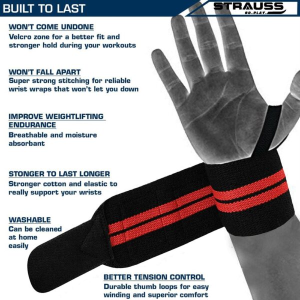 Wrist Wraps Black-Red - Image 11